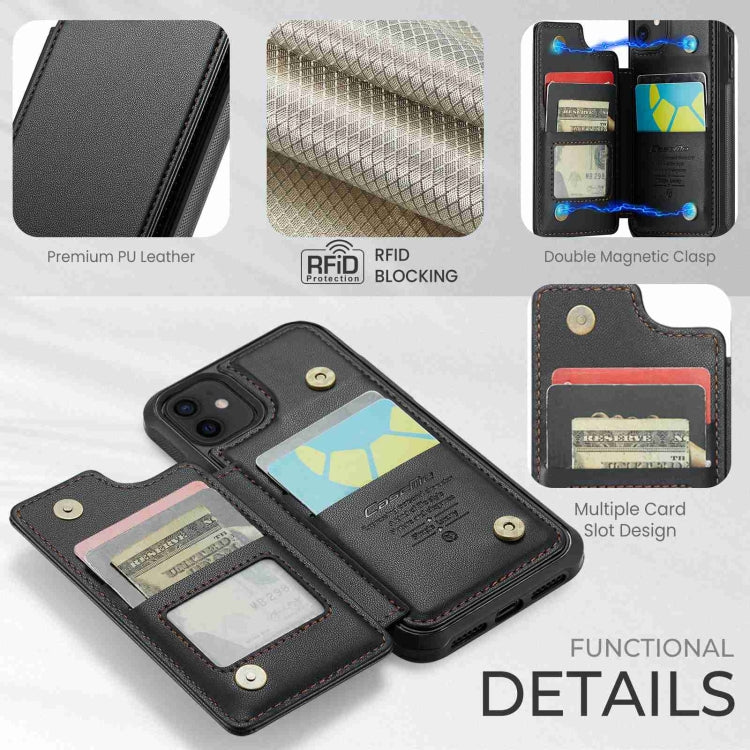 For iPhone 12 / 12 Pro CaseMe C22 Card Slots Holder RFID Anti-theft Phone Case(Black)