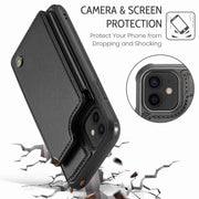 For iPhone 12 / 12 Pro CaseMe C22 Card Slots Holder RFID Anti-theft Phone Case(Black)