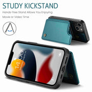 For iPhone 13 CaseMe C22 Card Slots Holder RFID Anti-theft Phone Case(Blue Green)