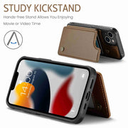 For iPhone 13 CaseMe C22 Card Slots Holder RFID Anti-theft Phone Case(Brown)