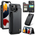 For iPhone 13 CaseMe C22 Card Slots Holder RFID Anti-theft Phone Case(Black) - free shipping - PMC Jewellery - Order now!