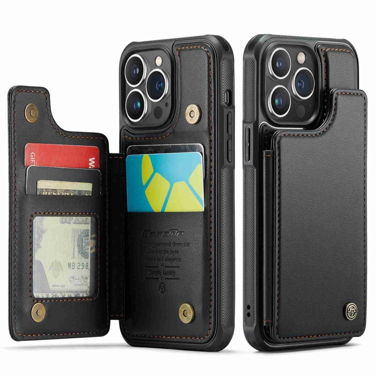 For iPhone 13 Pro CaseMe C22 Card Slots Holder RFID Anti-theft Phone Case(Black)