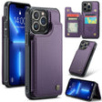 For iPhone 13 Pro Max CaseMe C22 Card Slots Holder RFID Anti-theft Phone Case(Purple) - free shipping - PMC Jewellery - Order now!