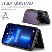 For iPhone 13 Pro Max CaseMe C22 Card Slots Holder RFID Anti-theft Phone Case(Purple)