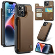 For iPhone 14 CaseMe C22 Card Slots Holder RFID Anti-theft Phone Case(Brown) - free shipping - PMC Jewellery - Order now!