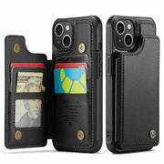 For iPhone 14 Plus CaseMe C22 Card Slots Holder RFID Anti-theft Phone Case(Black)
