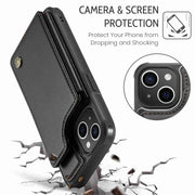 For iPhone 14 Plus CaseMe C22 Card Slots Holder RFID Anti-theft Phone Case(Black)
