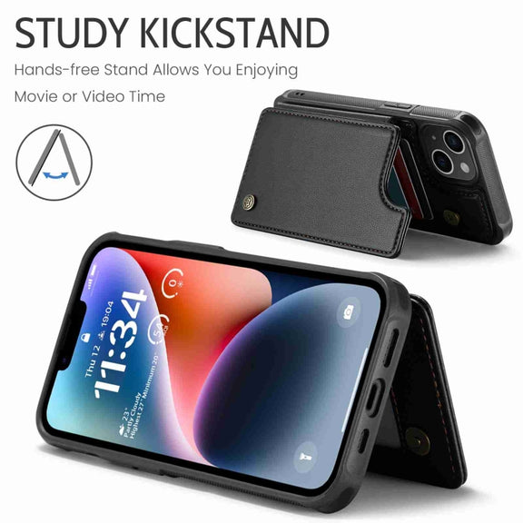 For iPhone 14 Plus CaseMe C22 Card Slots Holder RFID Anti-theft Phone Case(Black)