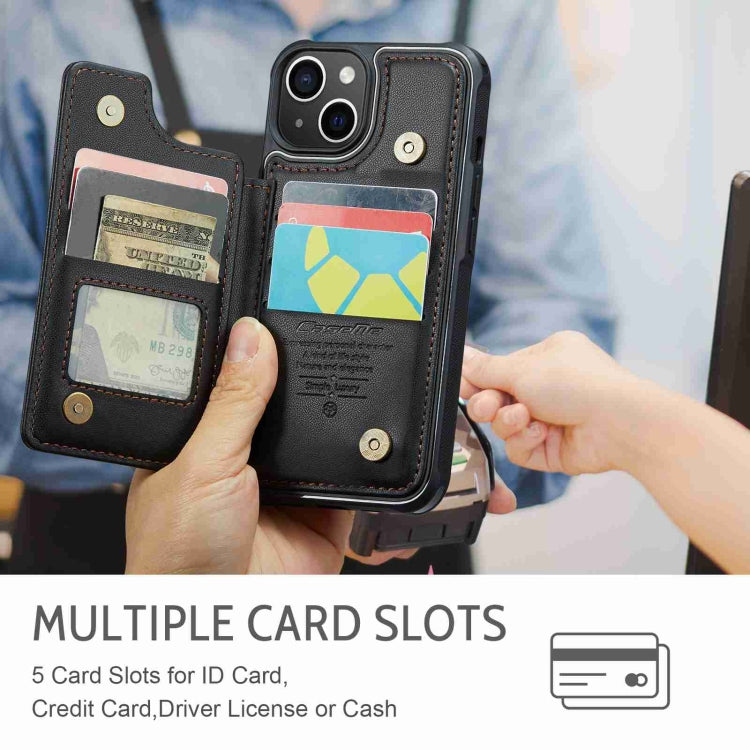 For iPhone 14 Plus CaseMe C22 Card Slots Holder RFID Anti-theft Phone Case(Black)