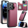 For iPhone 14 Pro CaseMe C22 Card Slots Holder RFID Anti-theft Phone Case(Wine Red) - free shipping - PMC Jewellery - Order now!