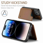For iPhone 14 Pro CaseMe C22 Card Slots Holder RFID Anti-theft Phone Case(Brown)