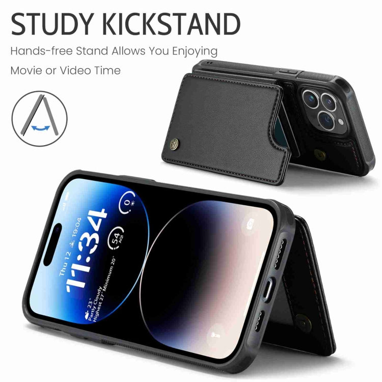 For iPhone 14 Pro CaseMe C22 Card Slots Holder RFID Anti-theft Phone Case(Black)