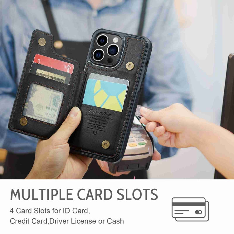 For iPhone 14 Pro Max CaseMe C22 Card Slots Holder RFID Anti-theft Phone Case(Black)