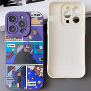For iPhone 15 Liquid Angel Eyes Bearded TPU Phone Case(Black)