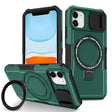 For iPhone 12 Sliding Camshield Magsafe Holder TPU Hybrid PC Phone Case(Deep Green) - iPhone 12 / 12 Pro Cases by PMC TechLife | Online Shopping South Africa | PMC TechLife