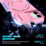 For iPhone 11 Sliding Camshield Magsafe Holder TPU Hybrid PC Phone Case(Purple Pink)