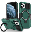 For iPhone 11 Pro Sliding Camshield Magsafe Holder TPU Hybrid PC Phone Case(Deep Green) - iPhone 11 Pro Cases by PMC TechLife | Online Shopping South Africa | PMC TechLife