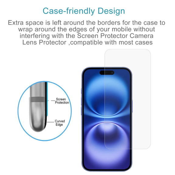 For iPhone 16 0.26mm 9H 2.5D Tempered Glass Film