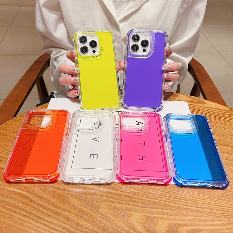 For iPhone 16 Dreamland 3 in 1 Clear Color Transparent Frame PC + TPU Phone Case(Blue)