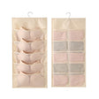 5+10 Grids Underwear Storage Bag Non-woven Double-sided Hanging Storage Bag(Beige) - Storage Bags by PMC TechLife | Online Shopping South Africa | PMC TechLife | Buy Now Pay Later Mobicred