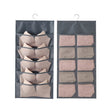 5+10 Grids Underwear Storage Bag Non-woven Double-sided Hanging Storage Bag(Grey) - Storage Bags by PMC TechLife | Online Shopping South Africa | PMC TechLife | Buy Now Pay Later Mobicred
