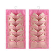 6+6 Grids Underwear Storage Bag Non-woven Double-sided Hanging Storage Bag(Pink) - Storage Bags by PMC TechLife | Online Shopping South Africa | PMC TechLife | Buy Now Pay Later Mobicred