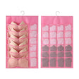 12+24 Grids Underwear Storage Bag Non-woven Double-sided Hanging Storage Bag(Pink) - Storage Bags by PMC TechLife | Online Shopping South Africa | PMC TechLife | Buy Now Pay Later Mobicred