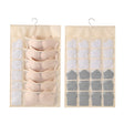 12+24 Grids Underwear Storage Bag Non-woven Double-sided Hanging Storage Bag(Beige) - Storage Bags by PMC TechLife | Online Shopping South Africa | PMC TechLife | Buy Now Pay Later Mobicred