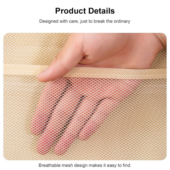 5+10 Grids Underwear Storage Bag Non-woven Double-sided Hanging Storage Bag(Pink)