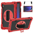 For Samsung Galaxy Tab S9 360 Degree Rotation PC Contrast Silicone Tablet Case(Red + Black) - Galaxy Tab S9 Cases by PMC Jewellery | Online Shopping South Africa | PMC Jewellery | Buy Now Pay Later Mobicred