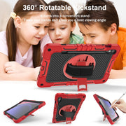 For Samsung Galaxy Tab S9 360 Degree Rotation PC Contrast Silicone Tablet Case(Red + Black)