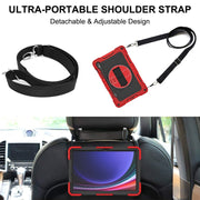 For Samsung Galaxy Tab S9 360 Degree Rotation PC Contrast Silicone Tablet Case(Red + Black)