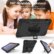 For Samsung Galaxy Tab S9 360 Degree Rotation PC Contrast Silicone Tablet Case(Black)