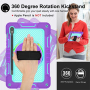 For Samsung Galaxy Tab S9 360 Degree Rotation PC Contrast Silicone Tablet Case(Purple + Mint Green)