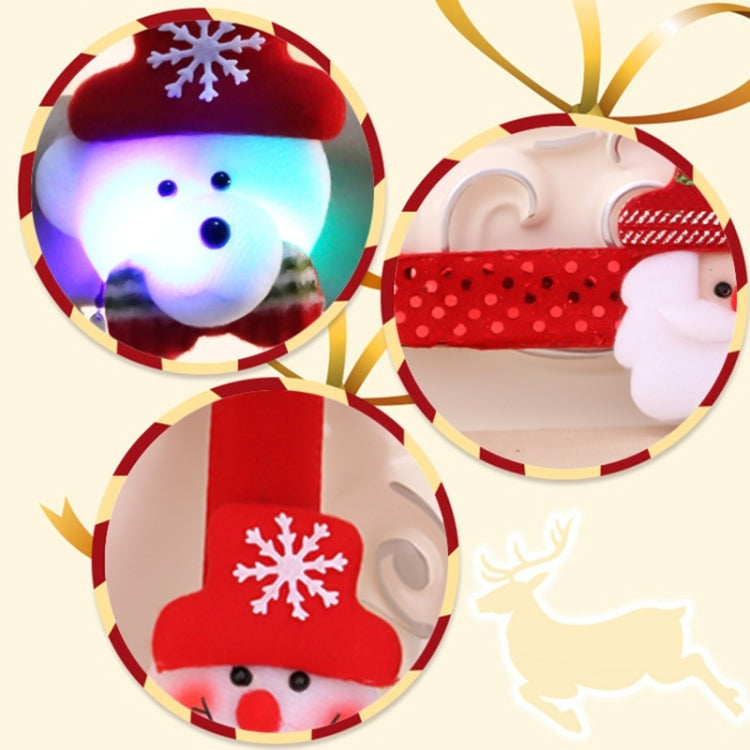 Santa Style Flash Light Merry Christmas Slap Pat Circle Wristband(Flannel Light Bear)