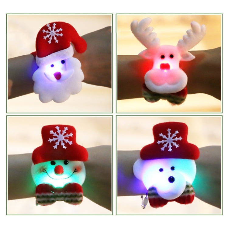 Santa Style Flash Light Merry Christmas Slap Pat Circle Wristband(Sequins Light Deer)