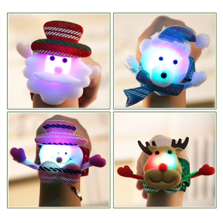Santa Style Flash Light Merry Christmas Slap Pat Circle Wristband(Sequins Light Deer)
