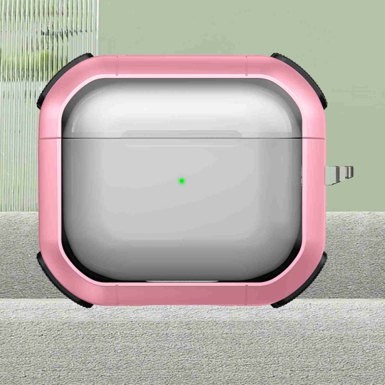 For AirPods 3 Thunder Transparent Armor Wireless Earphones Protective Case(Pink)