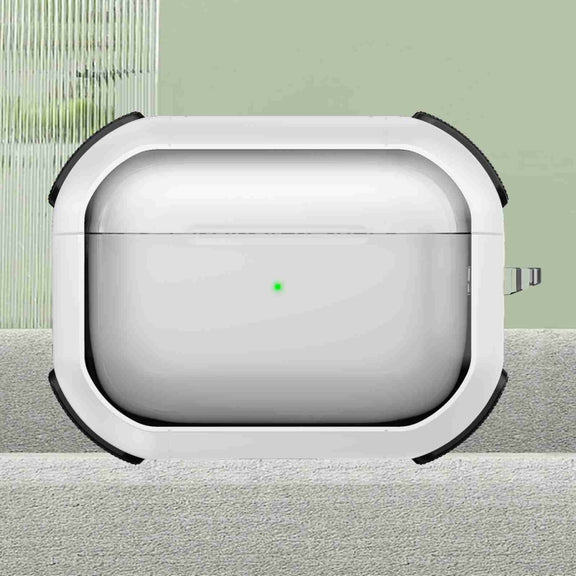 For AirPods Pro Thunder Transparent Armor Wireless Earphones Protective Case(White)