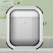 For AirPods 2 / 1 Thunder Transparent Armor Wireless Earphones Protective Case(White)