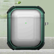 For AirPods 2 / 1 Thunder Transparent Armor Wireless Earphones Protective Case(Green)
