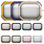 For AirPods Pro 2 Thunder Transparent Armor Wireless Earphones Protective Case(Army Green)
