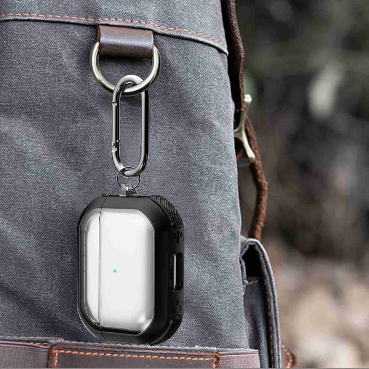 For AirPods 3 Thunder Transparent Armor Wireless Earphones Protective Case(Black)