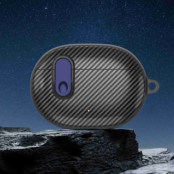 For Beats Studio Buds Switch Carbon Fiber Wireless Earphones Protective Case(Black Blue)
