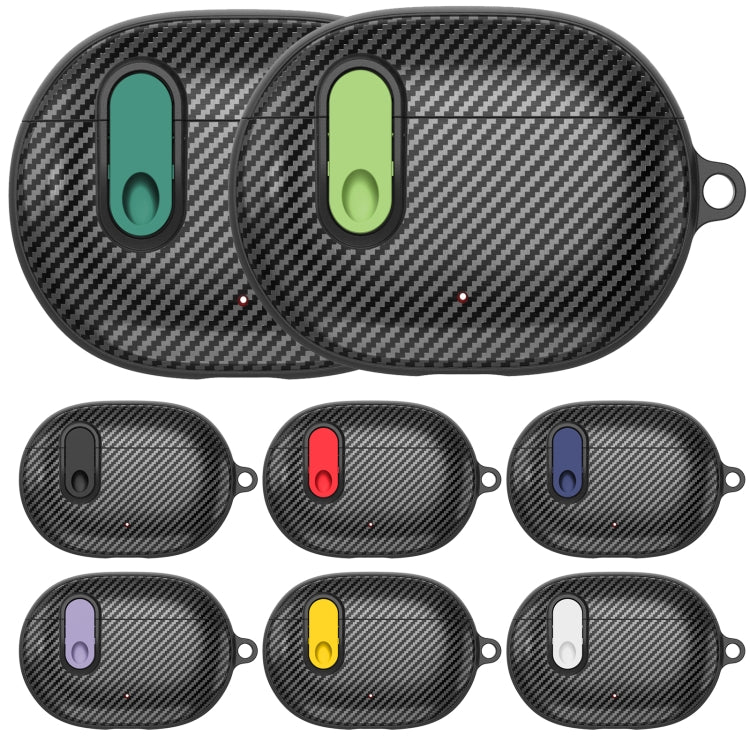 For Beats Studio Buds Switch Carbon Fiber Wireless Earphones Protective Case(Black)