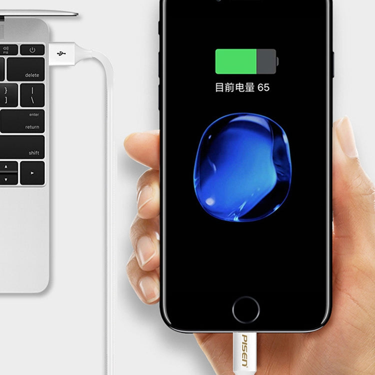 PISEN 1m 2.4A USB to 8 Pin Anti Breaking Fast Charging Cable