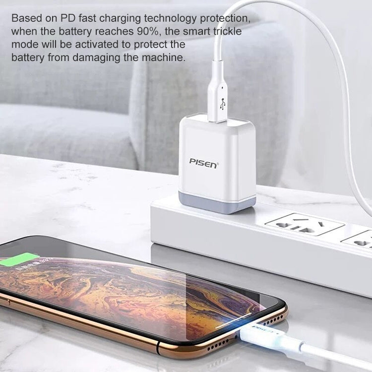 PISEN 1m 3.0A Type-C to 8 Pin PD Fast Charging Cable