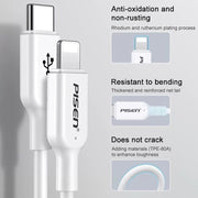 PISEN 1m 3.0A Type-C to 8 Pin PD Fast Charging Cable