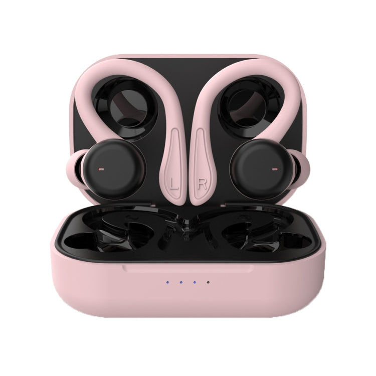 T&G T40 TWS IPX6 Water-resistant Hanging Ear Wireless Bluetooth Earphones with Charging Box(Pink)