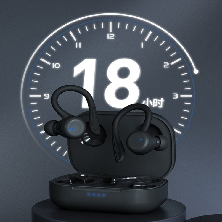 T&G T40 TWS IPX6 Water-resistant Hanging Ear Wireless Bluetooth Earphones with Charging Box(Black)